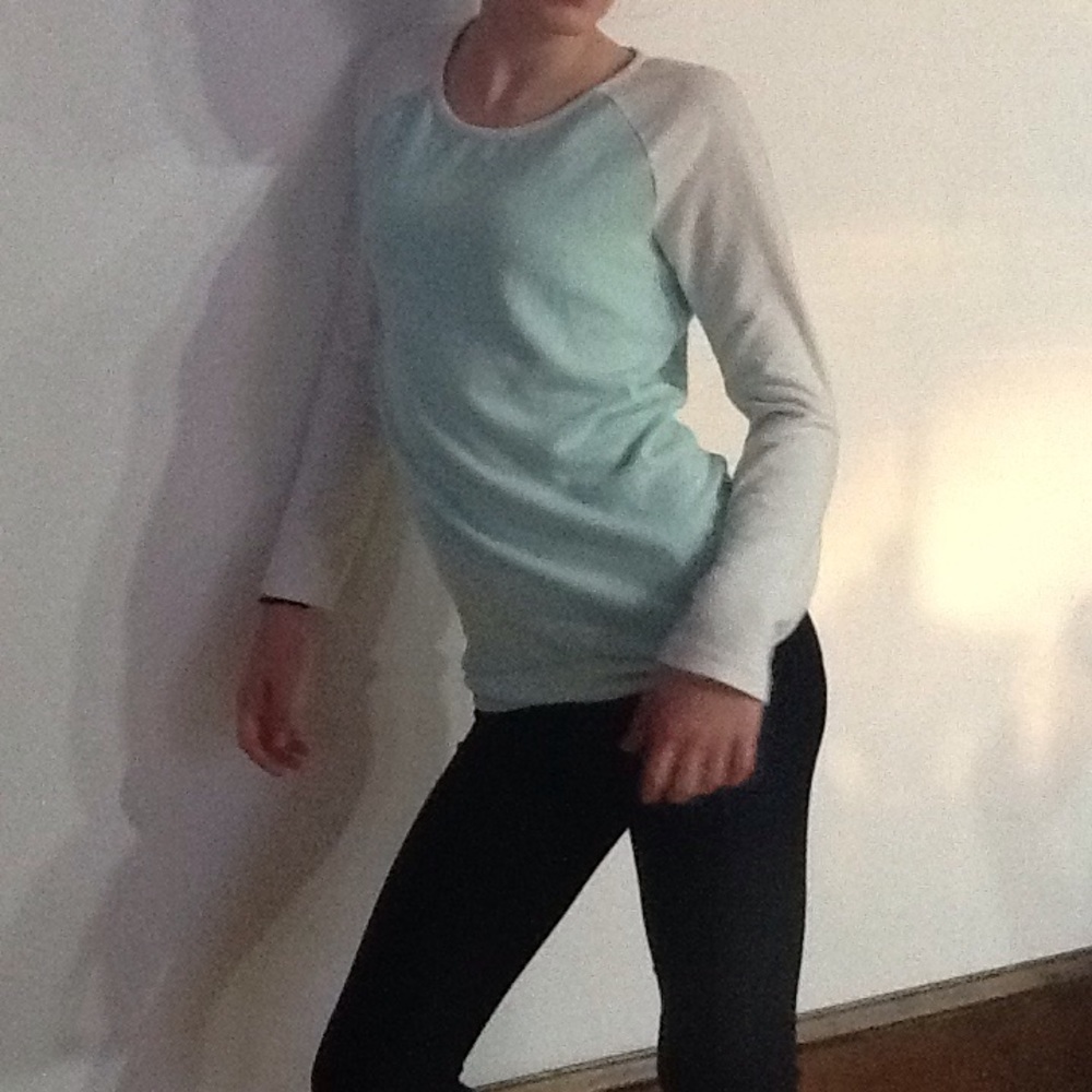 Teal Soft Casual Shirt Long White Sleeves